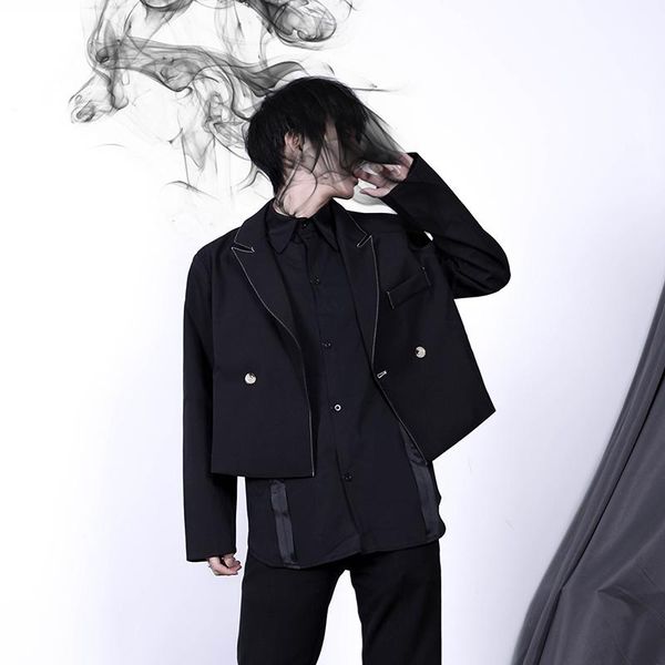 

s-6xl 2020 new women men's clothing hair stylist individual short double breasted blazer suit coat plus size costumes, White;black