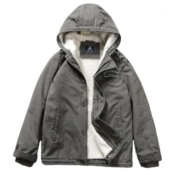 

men's down & parkas hooded winter jackets men wool liner thicken warm safari style cargo mens coats outwear clothing big size xxxl 4xl1, Black