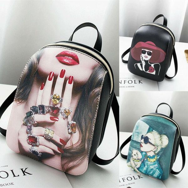 

women backpack pu leather bags floral backbag tote purse shoulder floral travel backpack school bags /by
