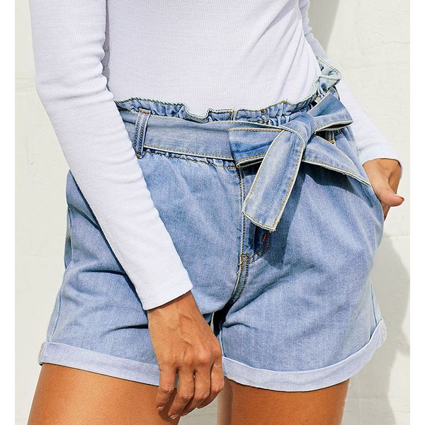 

s-2xl high-waisted short pants women's denim fashion shorts trousers female jeans dlm786104, Blue
