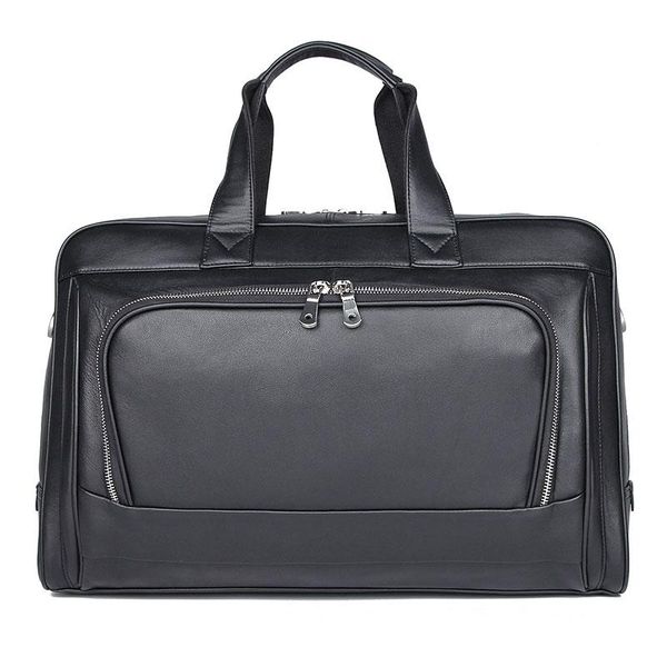 

full grain leather briefcase men's lapbag office business travel bag for men totes 7408a