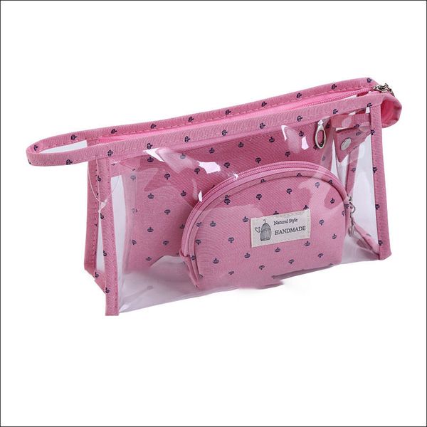 

woman cosmetic package pvc three-piece transparent waterproof wash bag cosmetic bags travel cosmetic storage bag 18 p2