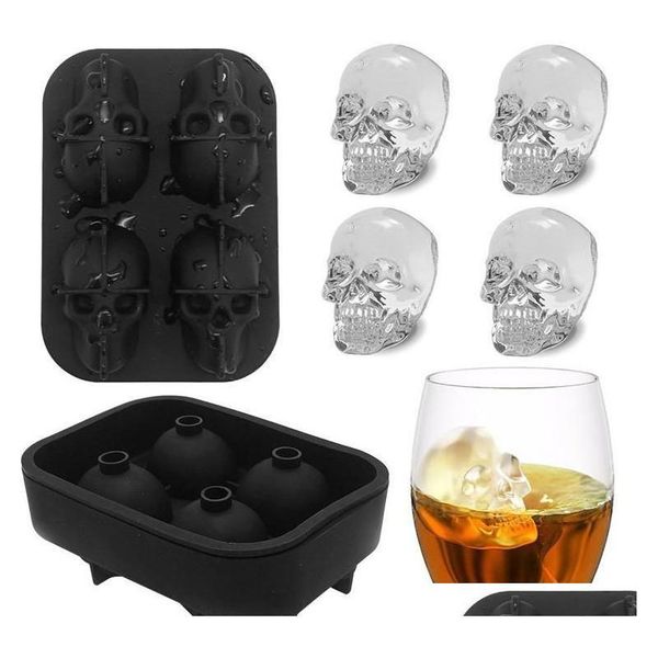 

cavity skull head 3d mold skeleton skull form wine cocktail ice sile cube tray bar accessories candy mould wine jllfeh xhlight