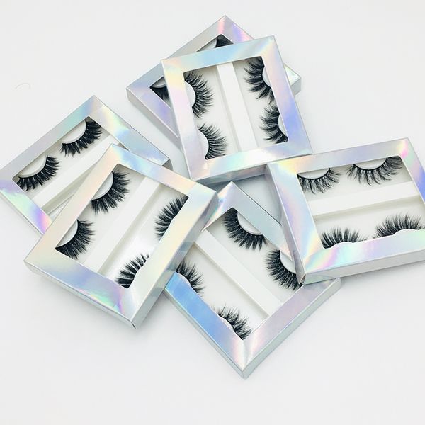 

new 2 pairs/boxed natural flase eyelashes reusable mink hair thick eye lashes women eye makeup tools handmade 3d fake eyelashes wholesale