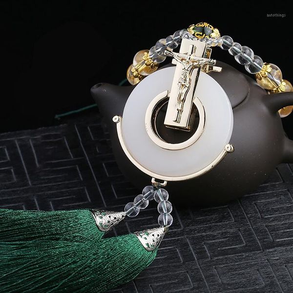 

car pendant cross jesus decoration hanging ornaments christian automobiles rear view mirror dangle trim auto accessories1