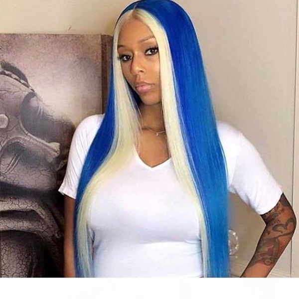 

highlight 613 straight lace front wig brazilian hd transparents lace front human hair wigs t part remy straight human hair wigs, Black;brown