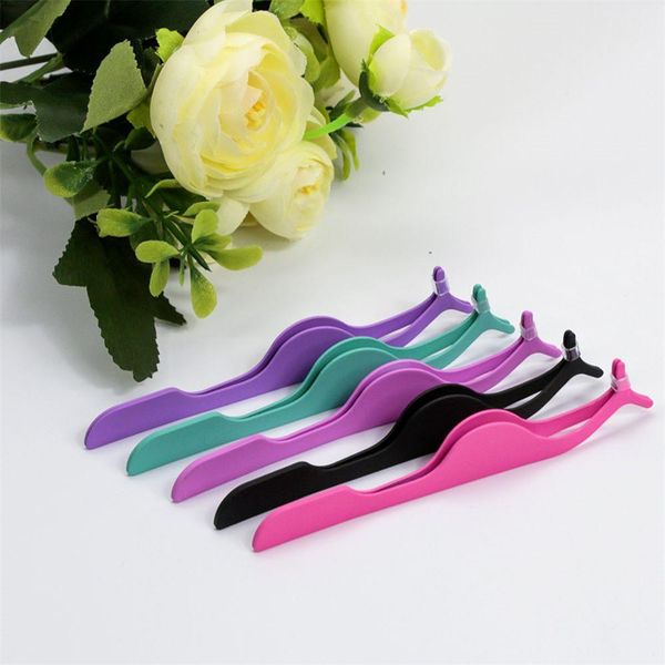 

wholesale grafting false eyelash tweezers stainless steel colorful makeup forceps for beauty tool eye lash extension curler bulk swy bbyerf