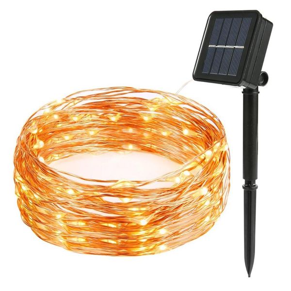 

светодиодные лампы солнечные струнные 8mode фея свет рождественские огни 12m 100led медного провода свадьба декор лампа garland wmtbac loves