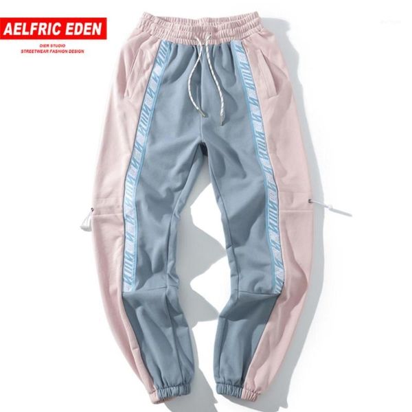 

aelfric eden color block patchwork harem pants 2019 fashion streetwear sweatpants harajuku hip hop casual mens joggers trousers1, Black