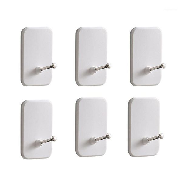 

hooks & rails 6pcs traceless rectangle punch wall self-sticking for kitchen bathroom 6x3.8x3cm1