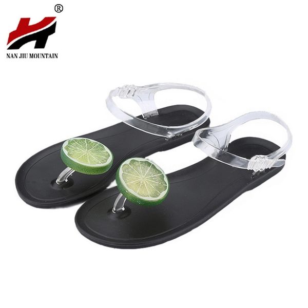 

women shoes sandalias mujer fruit flip flops jelly sandals shoes girls summer flat beach sandals flip flops women sandal y200405, Black