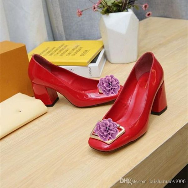 

a1 a1 designer women ladies dress shoes beautiful luxury womens mid heel pump heels with rivert stud shape patent leather many colors 34-42, Black