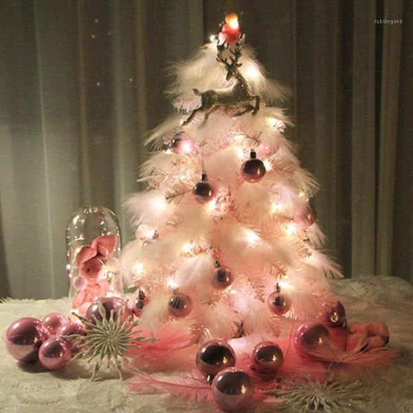 

christmas decorations net red tree gradually pink household feather girl heart birthday gift handmade festival xmas ornament1