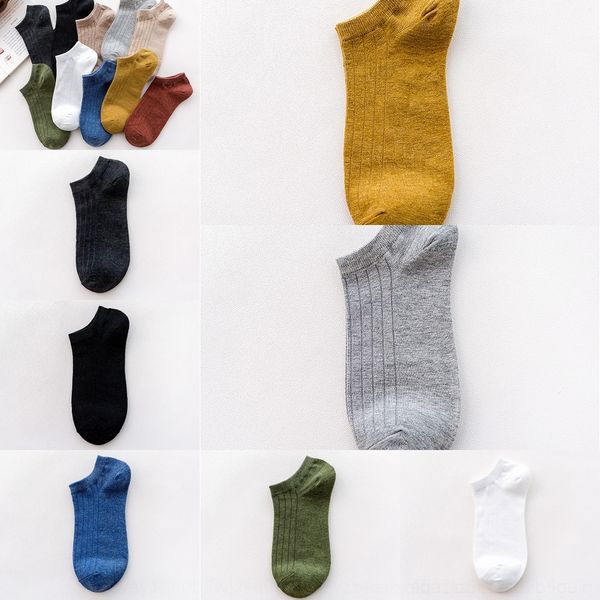 

n4tz8 10 pairs of men's mouth sockscotton boat summer new solid color men's boat socks breathable versatile shallow and spring cot, Black
