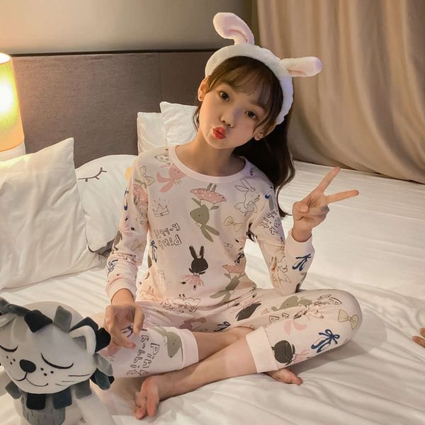 

sve autumn and long winter cotton round neck girls' home suit, Blue;red