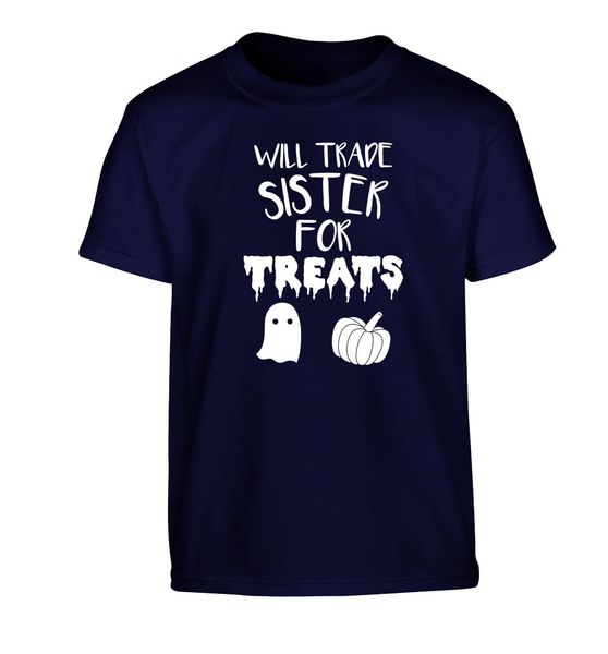 

will trade sister for treats kid's halloween trick or treat funny cool casual pride men fashion sport hooded sweatshirt hoodie t shirt
