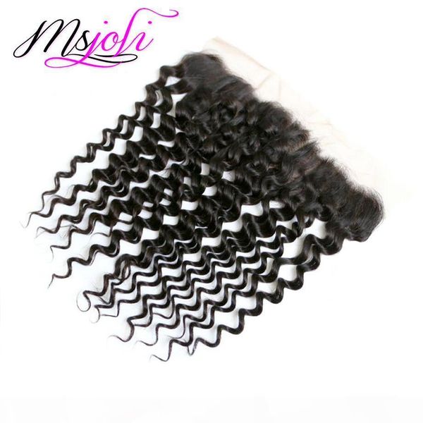 

unprocessed deep wave brazilian human hair extension 2 bundles with 13x4 frontal 3pcs lot 8-28 inch available natural color from ms joli, Black;brown