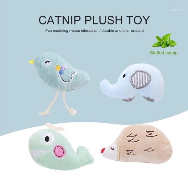 

mini cat grinding catnip toys interactive plush fish cat teeth toy pet kitten chewing mint toy for cats thumb bite toys ki1