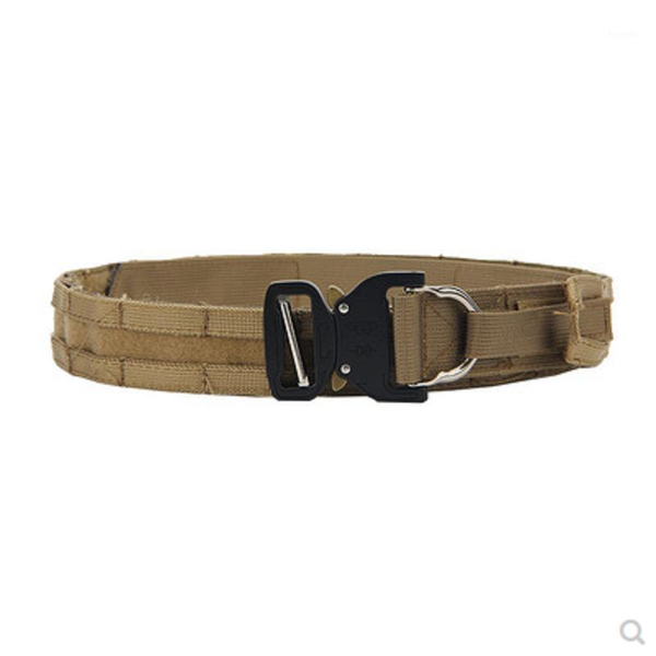

waist support tactical load-bearing belt multifunctional outdoor sports rope waterproof nylon trouser belt1, Black;gray