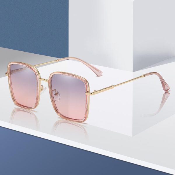 

brand design fashion sunglasses women metal oversized square sun glasses lady luxury sunglass uv400 shades eyewear, White;black