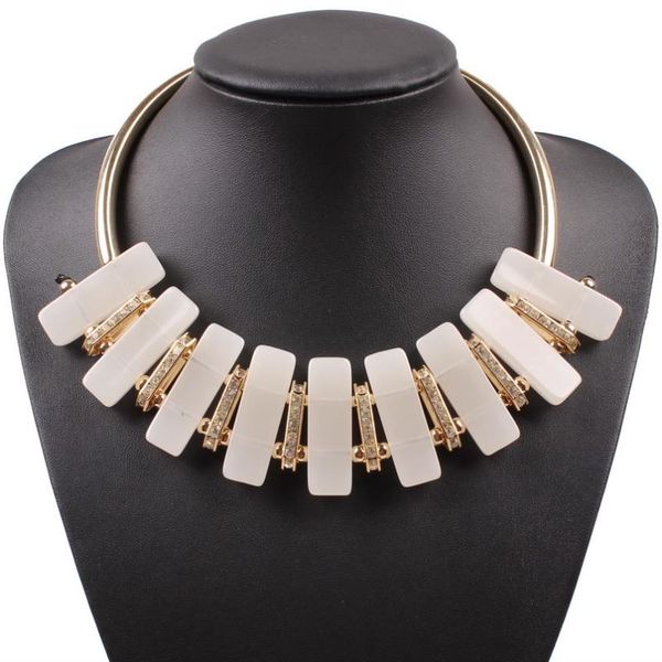 

new arrival design fashion brand collar necklace for women jewelry gold color crystal pendant choker necklace wholesale 2020, Golden;silver