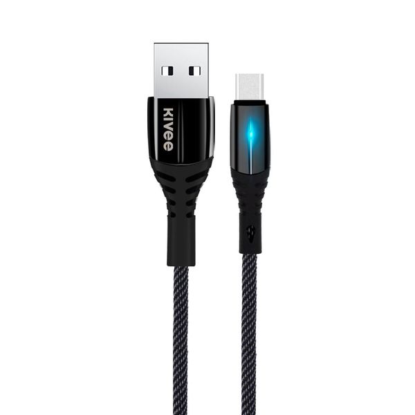 

kivee kv-cb04 2a type-c usb-c to usb nylon charging cable length 1m