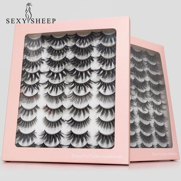 

false eyelashes sexysheep 2/20 pairs natural long handmade 3d lashes thick fake eye extension makeup tool maquiagem