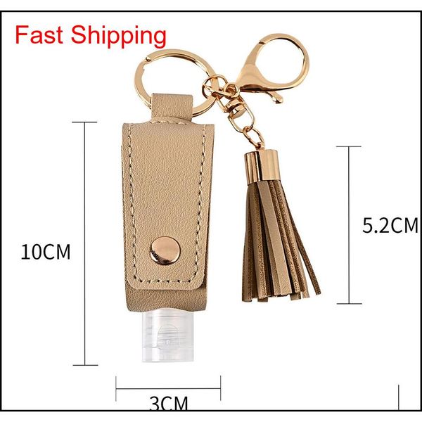 

hand sanitizer bottle cover pu leather tassel holder keychain protable keyring cover storage bags home sto qylojn bde_luck