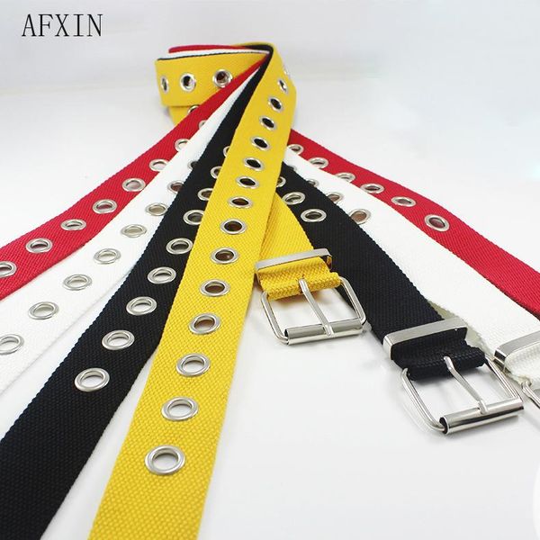 

new fashion women canvas belts hollow out air hole korean style decoration belt designer casual solid color corset belts, Black;brown