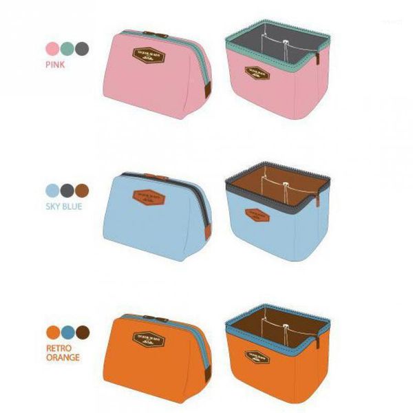 

cosmetic bags & cases casual 2021 korean fashion multi-function frog mouth steel frame cotton bag large-capacity travel portable1