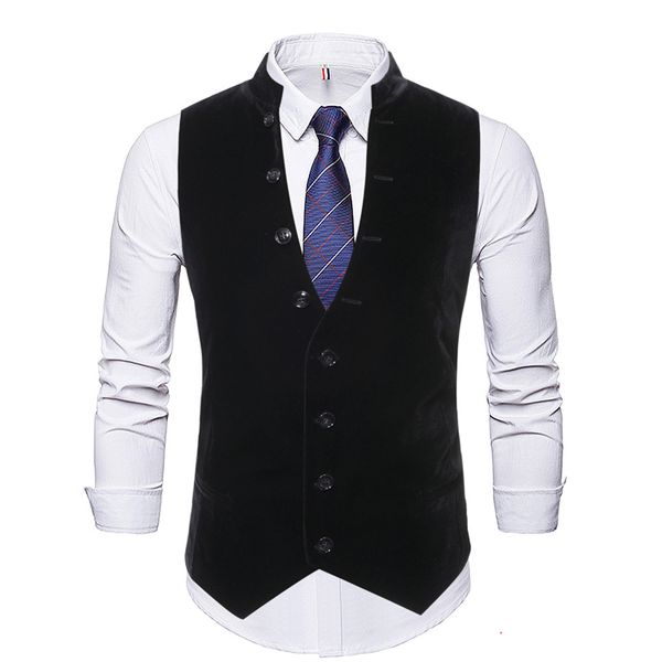 

2021 new new men men's fashion vests suit thin no sleeves jacket smart only breasted formal vest pf4b, Black;white
