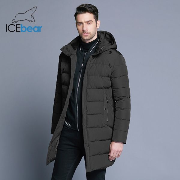 

icebear winter jacket men hat detachable warm coat causal parkas cotton padded winter jacket men clothing mwd18821d 201026, Black;brown