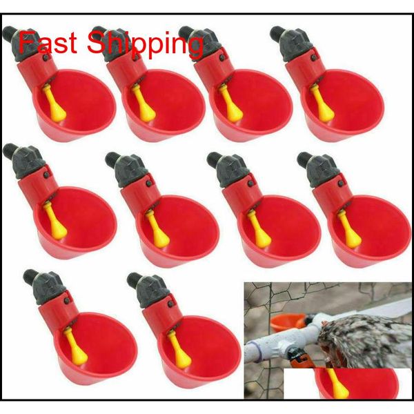 

20 pcs chicken drinking cup automatic drinker chicken feeder plastic poultry water drinking cups easy installation with screws lz4zx