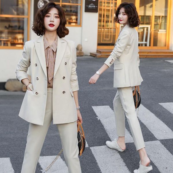 

luxury white business suit female formal office 2 piece suit women ensemble blazer short sets attire ropa mujer clothing eg50xf1