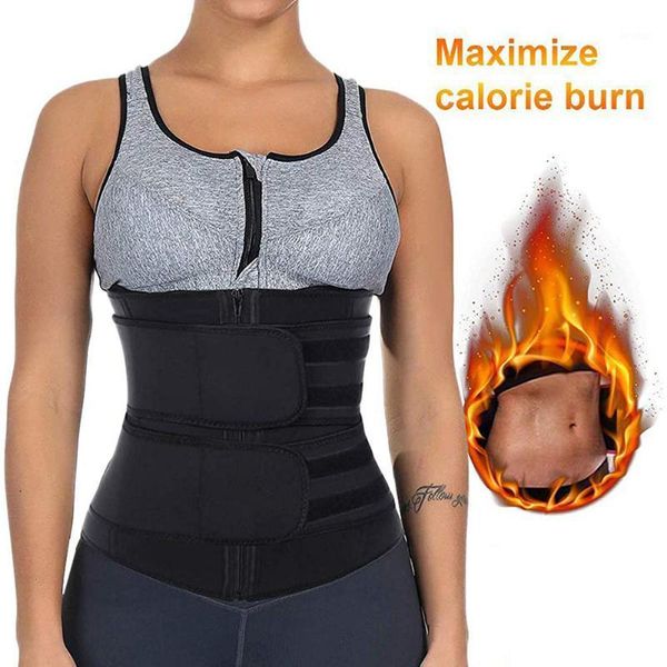 

waist support women body shaper slimming belt trainer compression brace sweat belly shaper1, Black;gray