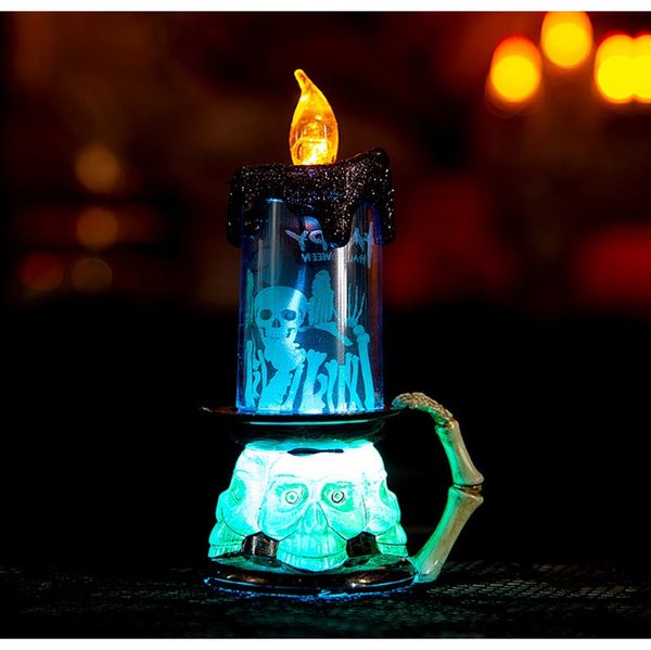 

портативный маленький хэллоуин лампа хэллоуин тыква светодиодная света светодиодный светодиодный электронный свеча центральный центр фестива