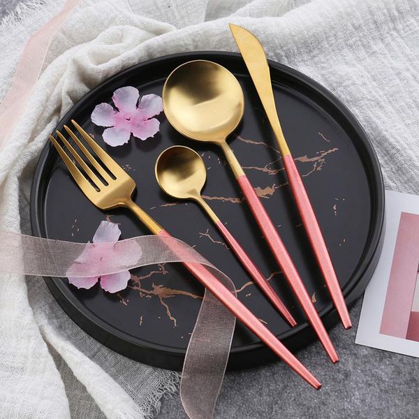 

dinner set cutlery knives forks spoons wester kitchen dinnerware stainless steel home party tableware set wmtmcq comb2010