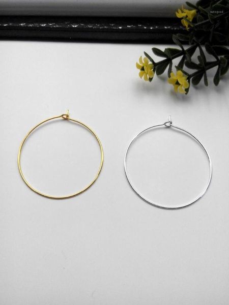 

hoop & huggie fashion 100pcs gold/silver big circle earrings 25/35/40mm diameter earring hoops bijoux for women diy jewelry accessorie makin, Golden;silver