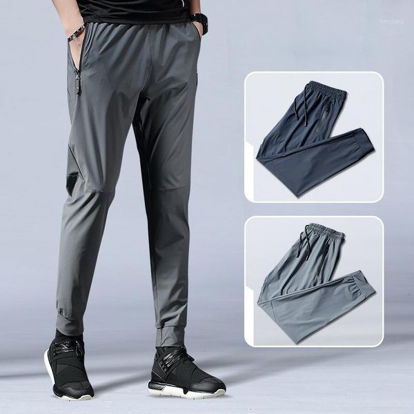 

summer quick dry trousers men sports running pants pant training sport pants elasticity legging jogging gym trousers1, Black;blue