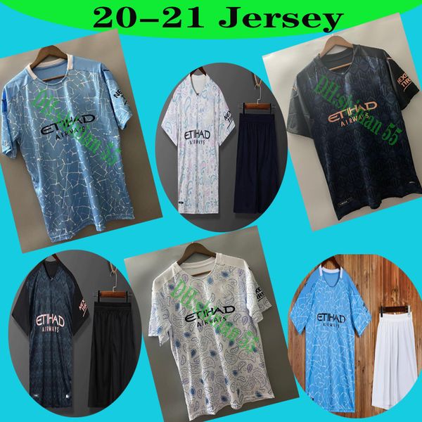 

2020 sterling de bruyne kun aguero bernardo 2021 soccer jersey football shirt men kids kit sets uniforms, Black