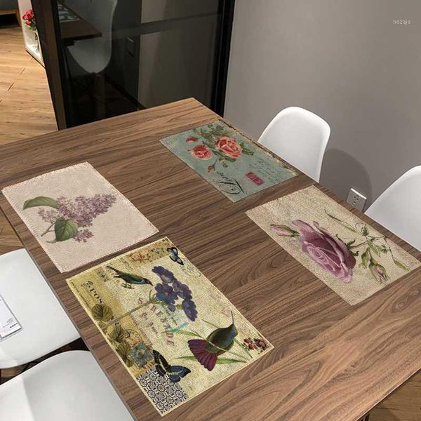 

table napkin swallow lavender rose postmark butterfly geometric decor living room dining hall perfume bottle mat placemat1