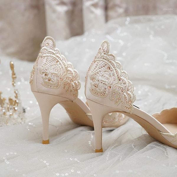 

wedding shoes women's 2020 new bridal shoes champagne can usually wear hollow high heels thin heeled crystal wedding1, Black