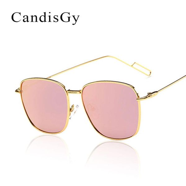 

sunglasses square flat lens pink mirror women brand designer lady fashion men sun glasses metal frame, White;black