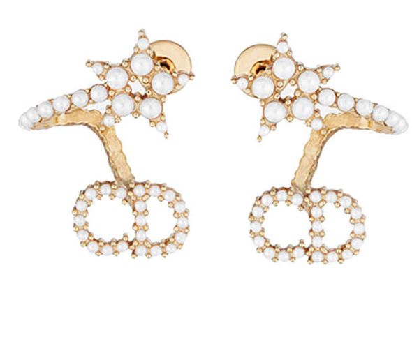 

new pearl earrings female star fashion irregular ring earrings silver needle