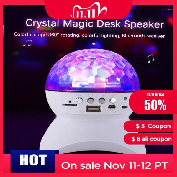 

portable speakers wireless bluetooth speaker stage light rgb led crystal ball effect dj club disco party lighting rechargeable usb/tf/fm1