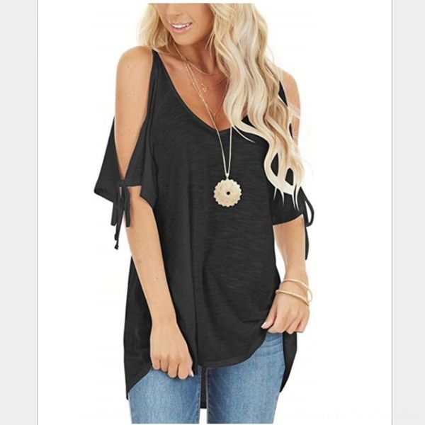 

2020 слинга куртку slingnew женщин autumnshoulder кружева короткий рукав футболки v-образным вырезом строп верхней части для женщин tcydo, White