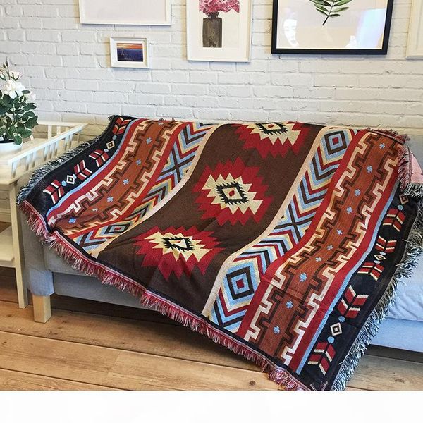 

national style retro geometry throw blanket sofa cover winter casual blanket for plane travel bed supplies bay window