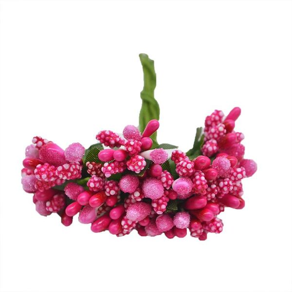 

12pcs lot handcraft artificial flowers stamen sugar wedding party decoration diy wreath gift box scrapbooking fake flowers bbyson