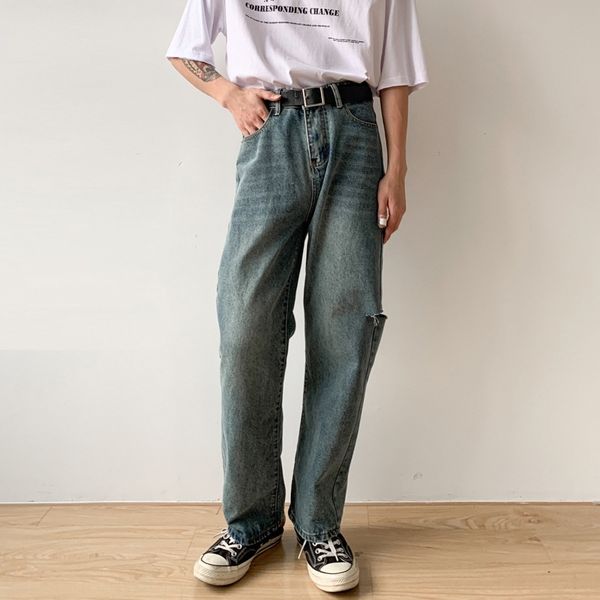 

nirben nirben side hole loose side hole loose straight pants straight pants 5nfpw, Blue