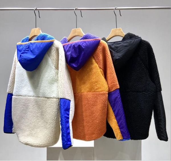 

promotion price thick warm classic retro-x autumn winter couple lamb cashmere fleece coat for men's women's 7659, Black